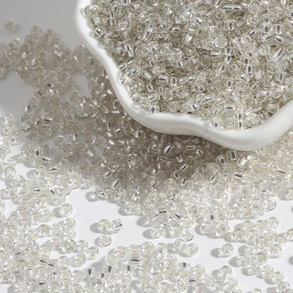 알로데 투명 심플 구슬 멀티컬러 DIY 비즈 2mm 1000p, 02 실버화이트, 2개 9,900원