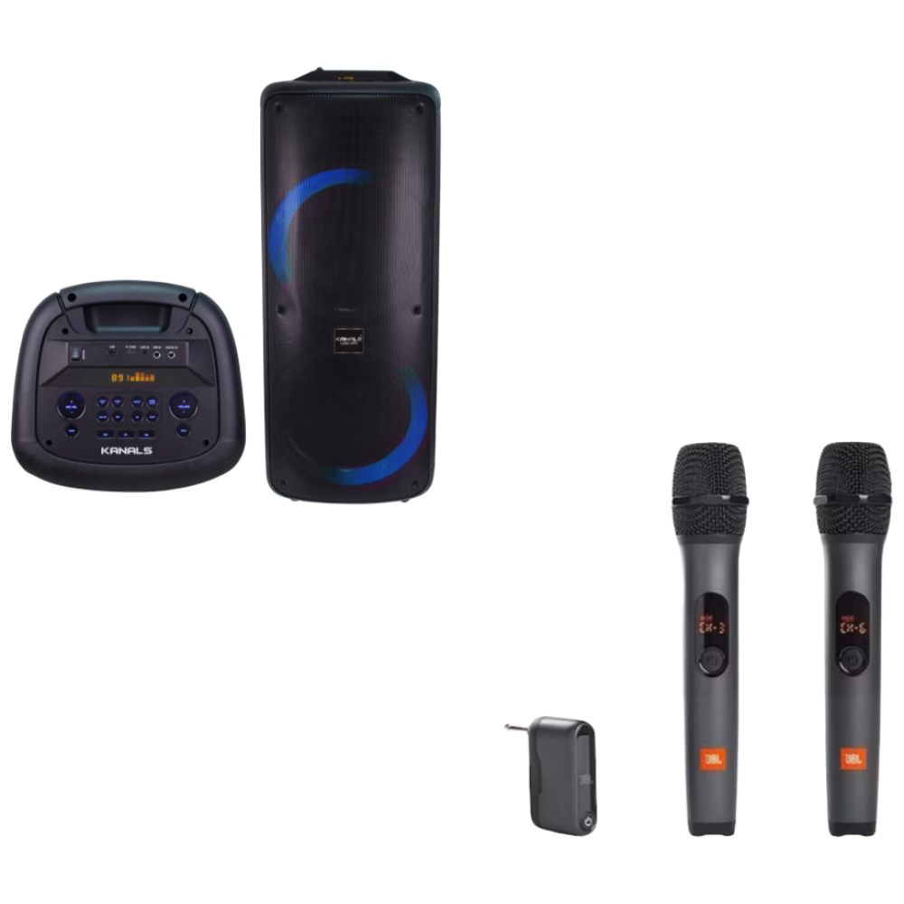 카날스 BS-11000 500W 10인치 고출력 버스킹 공연용 파티박스 이동형 충전 스피커 2채널 JBL AS3 무선마이크 세트 659,000원