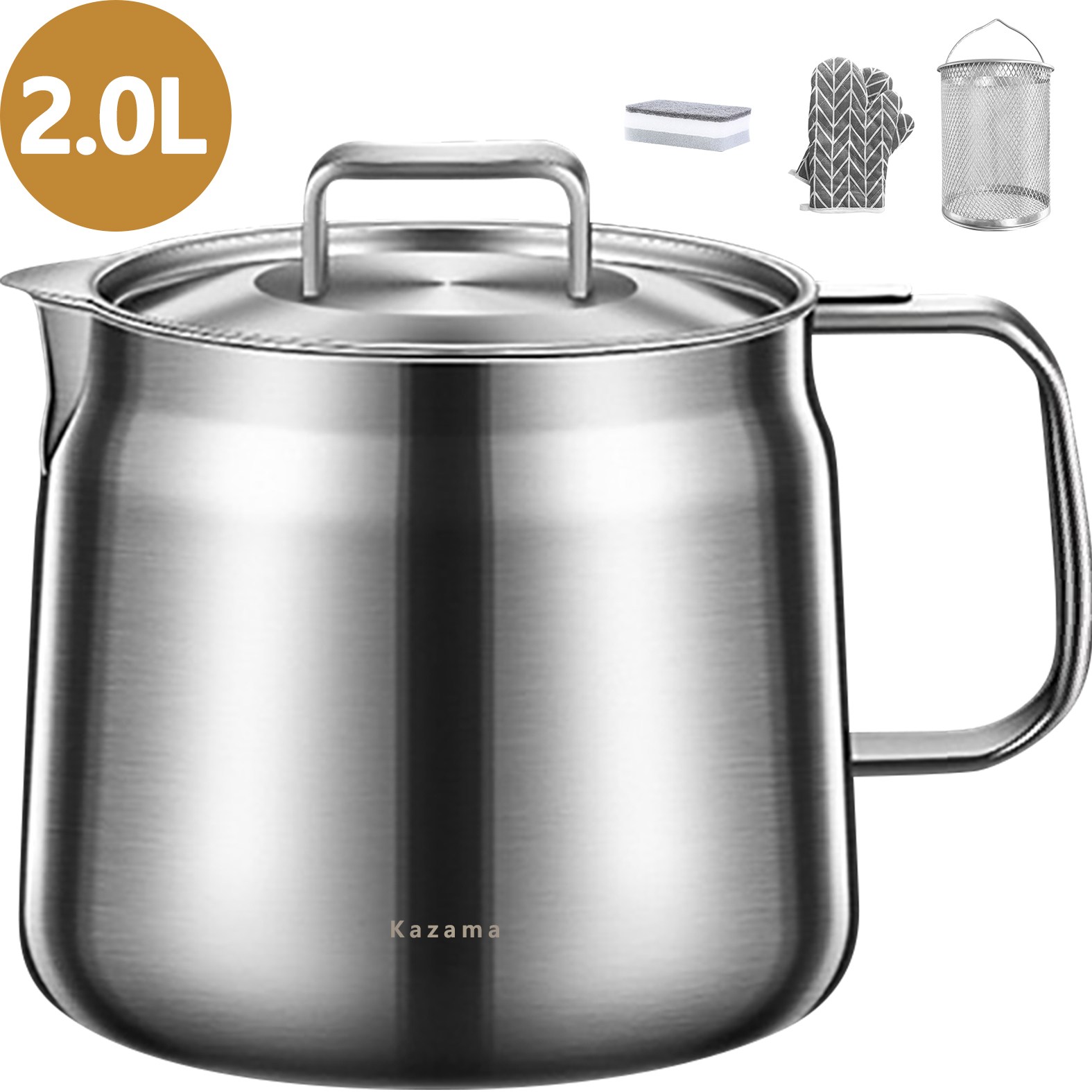 Kazama 스텐 케틀팟 인덕션주전자 멀티포트 라면 포트라면 냄비 물주전자 파스타 계란 조리 가능 1.5L-2L, 2L, 1개, 2L * 1개 54,900원