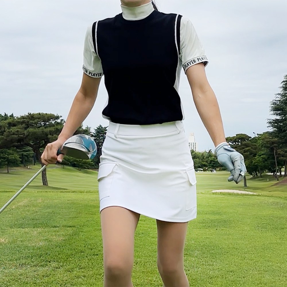 투솜 여성골프조끼 골조직 배색니트 베스트 여성 골프 조끼 여자 봄 여름 골프 웨어 44,800원