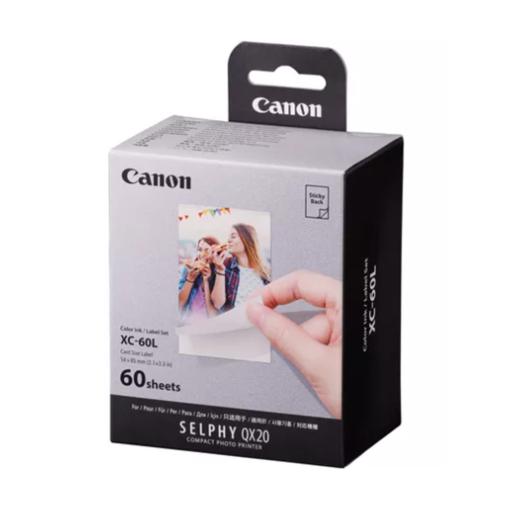 캐논 셀피 스퀘어 XC-60L 카드형 스티커 포토프린터 용지 QX20 전용 인화지 60매 45,500원