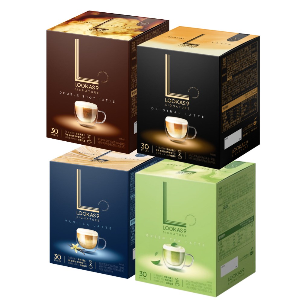 <꾼들> 남양 루카스나인 라떼 30T 세트 오리지널+바닐라+더블샷+그린티 4종 59,800원