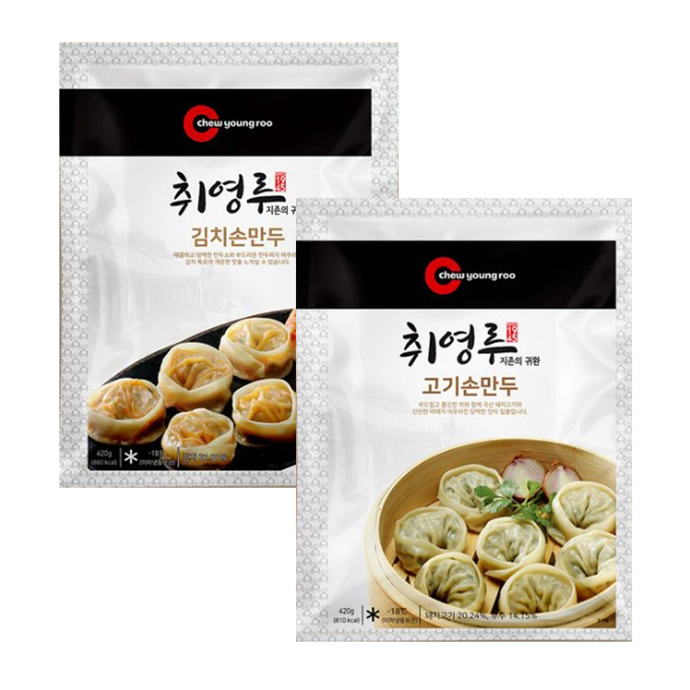 취영루 냉동 고기손만두 420g+김치손만두 420g, 2세트, 840g 22,900원