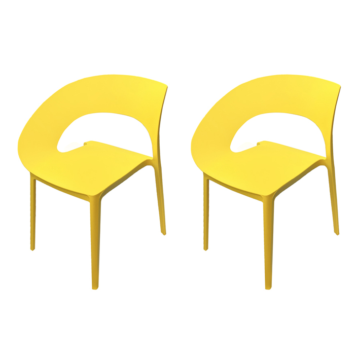 라라하우스 폴린 와이드 인테리어 식탁 카페 의자, 옐로우, 2개 59,800원