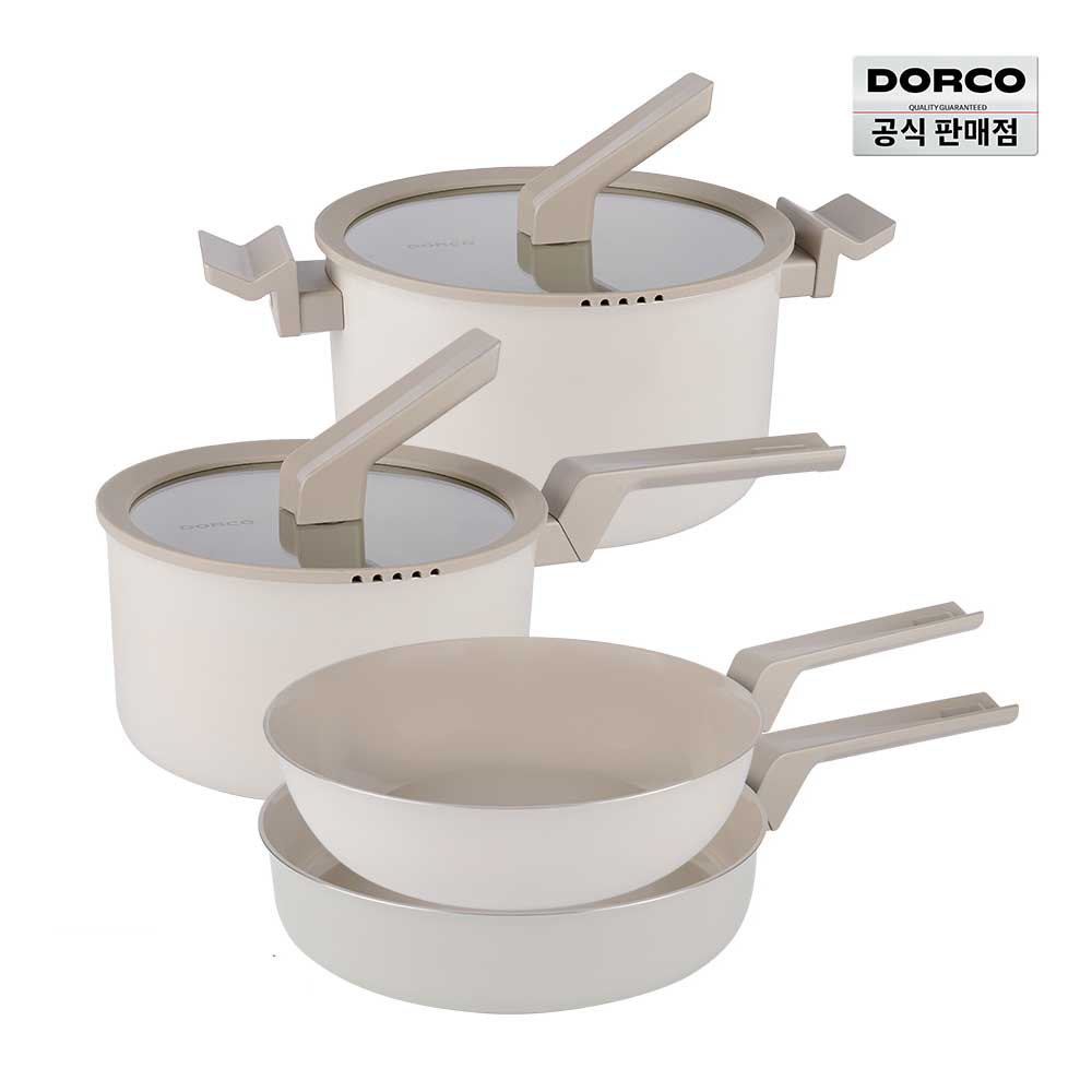 도루코 마린 베이지 IH 인덕션 세라믹 프라이팬+냄비 4종세트[팬26+궁26+편20+양24] 179,900원