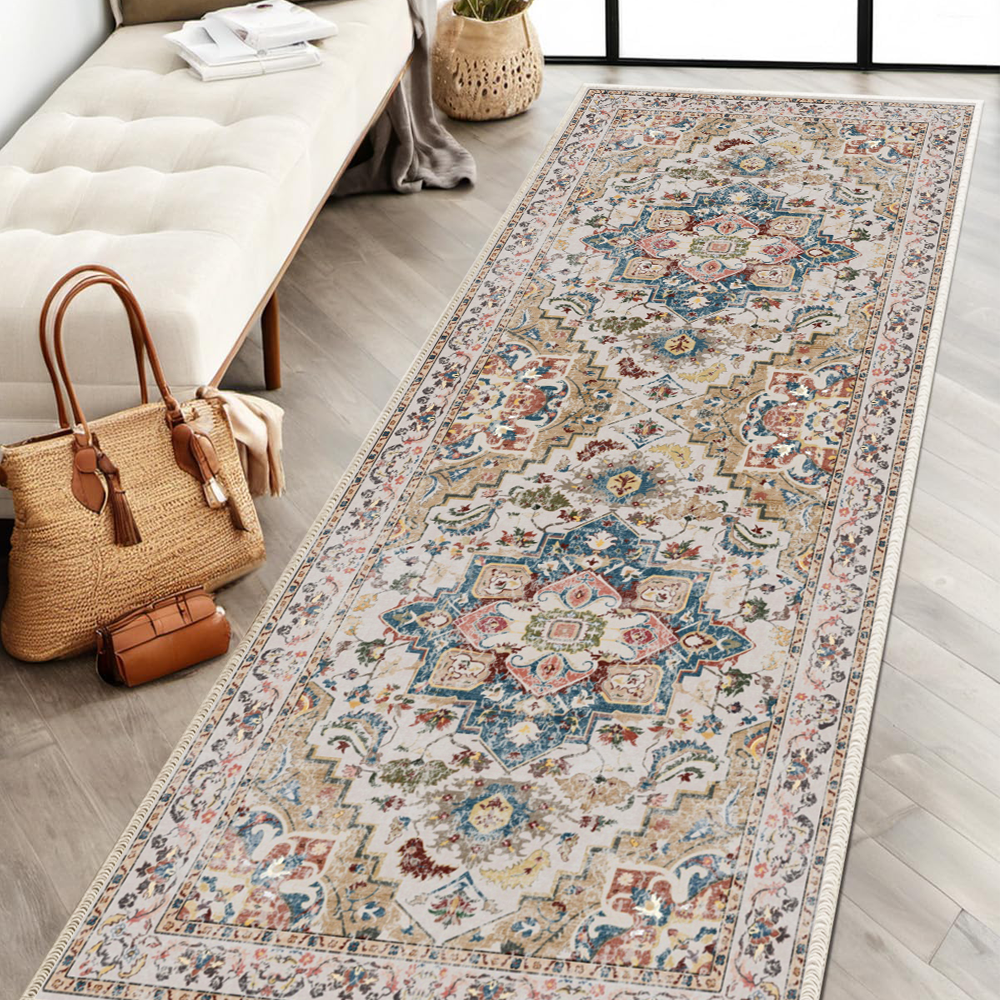 TRISEN 보헤미안 노르딕 러너매트 먼지방지 미끄럼방지 크리스탈벨벳 사계절 물세탁 쉬운관리 현관 복도 소파옆 침대옆 주방 거실 서재 이사선물 인스타일 28,700원