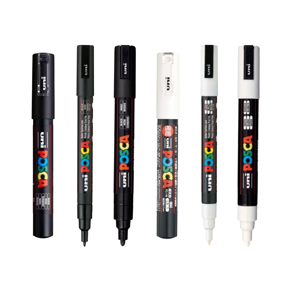 [ONEDREAM]미쯔비시 포스카 마카세트 흑&백색 블랙 화이트 6종 세트 19,000원