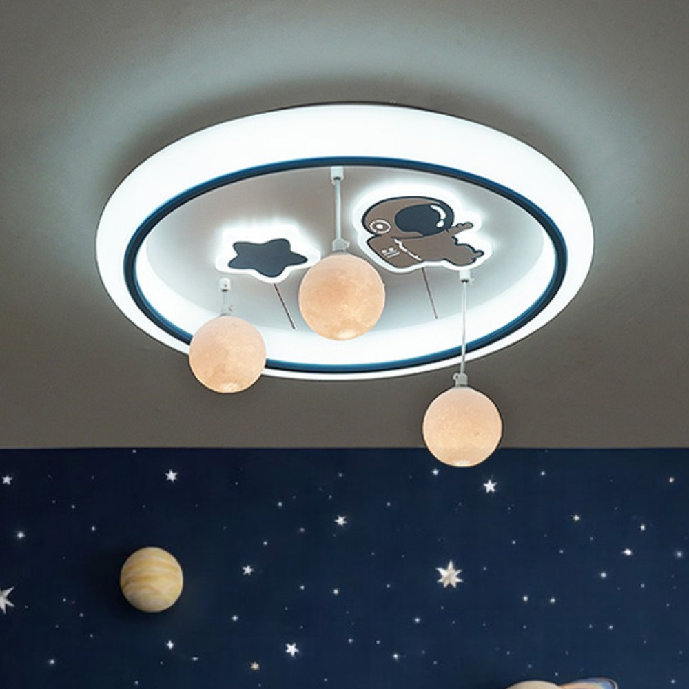 우주 LED 원형 방등 50W 우주인 달별 조명 아이방조명 하얀빛+노란빛, 하얀빛+노란빛 129,500원