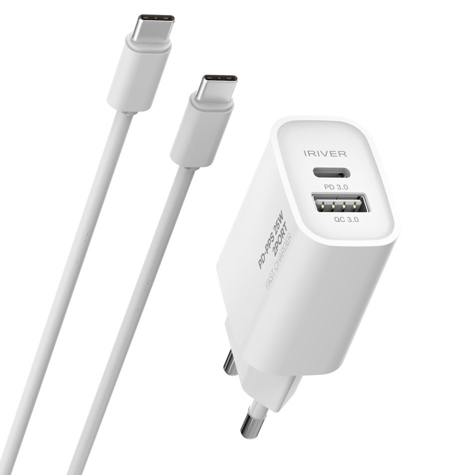 아이리버 25W 2포트 초고속 가정용 충전기 + CtoC 케이블 세트, 화이트, 1세트 8,800원