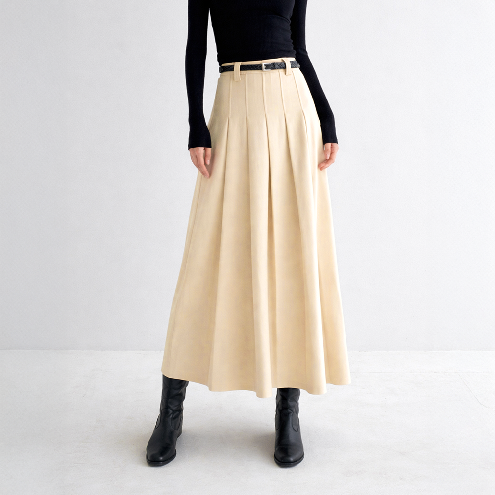 라라온 플리츠 롱 뒷밴딩 치마 TSP3018 32,900원