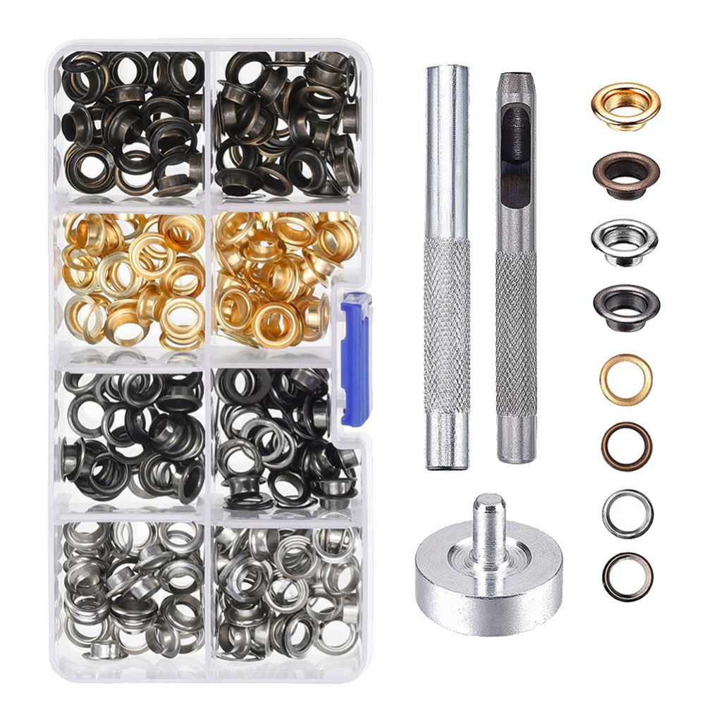 5mm 6mm 8mm 아일렛세트 (골드, 실버, 앤틱, 블랙 200pcs), 1세트, 6mm아일렛세트 17,230원