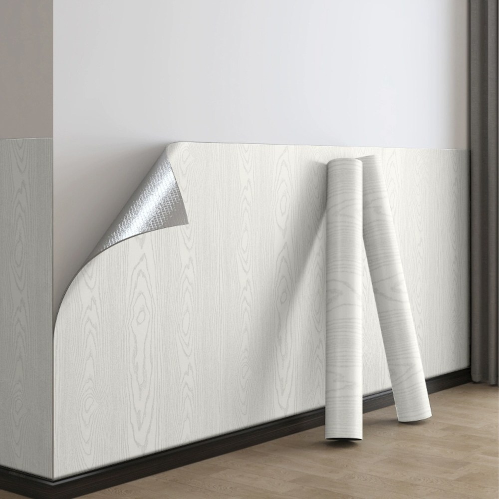 YOKOSOO 나무결 무늬 벽지 자착식 2mm 두께 붙이는 템바보드, 화이트 우드 패턴 47,600원