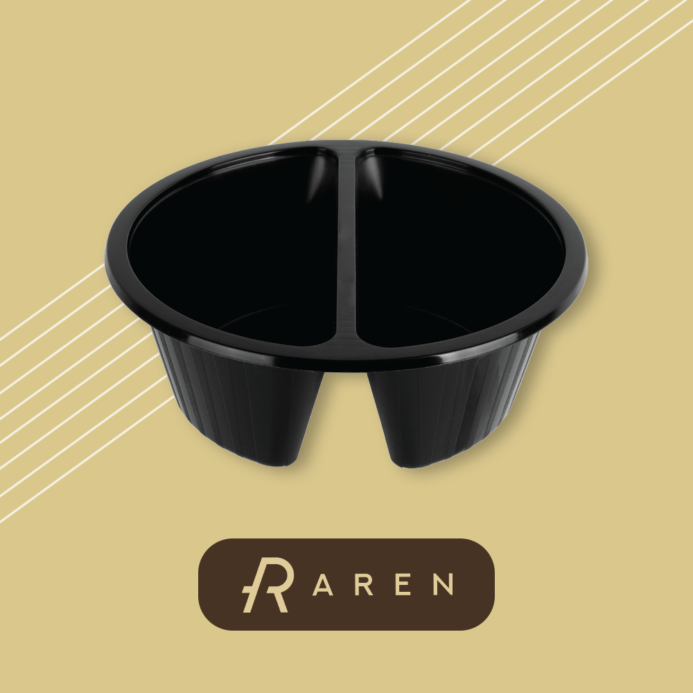 아렌 사출 210파이 중화면용기 (2칸) 블랙 PP / 뚜껑포함, 1세트, 400개입 166,750원