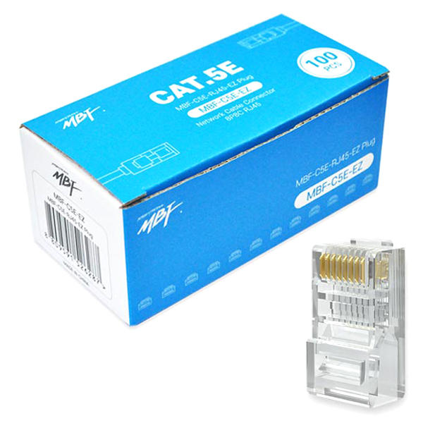 엠비에프 CAT 5E RJ45 이지 플러그 관통형 컨넥터 MBF-C5E-EZ 100p 세트, 투명, 1세트, 22cm 8,800원