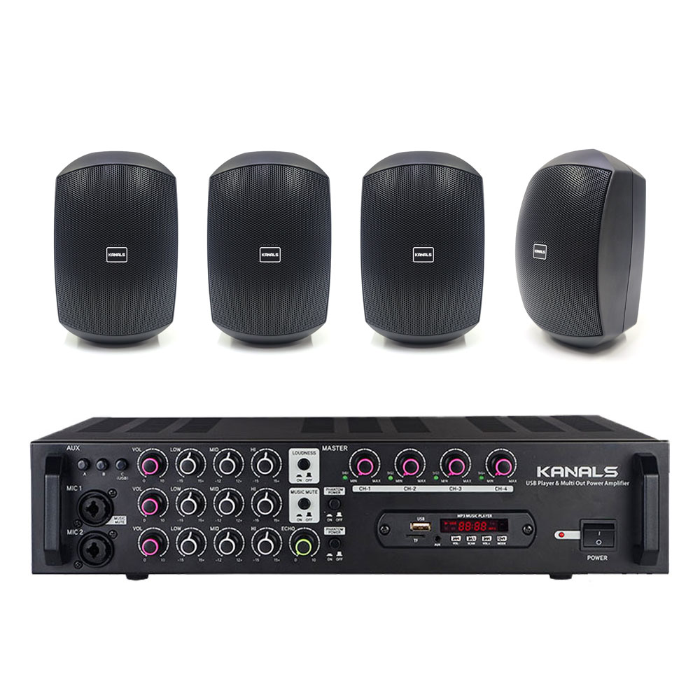 카날스 매장스피커 매장앰프 세트 4채널 실내 실외 방수 스피커 897,400원