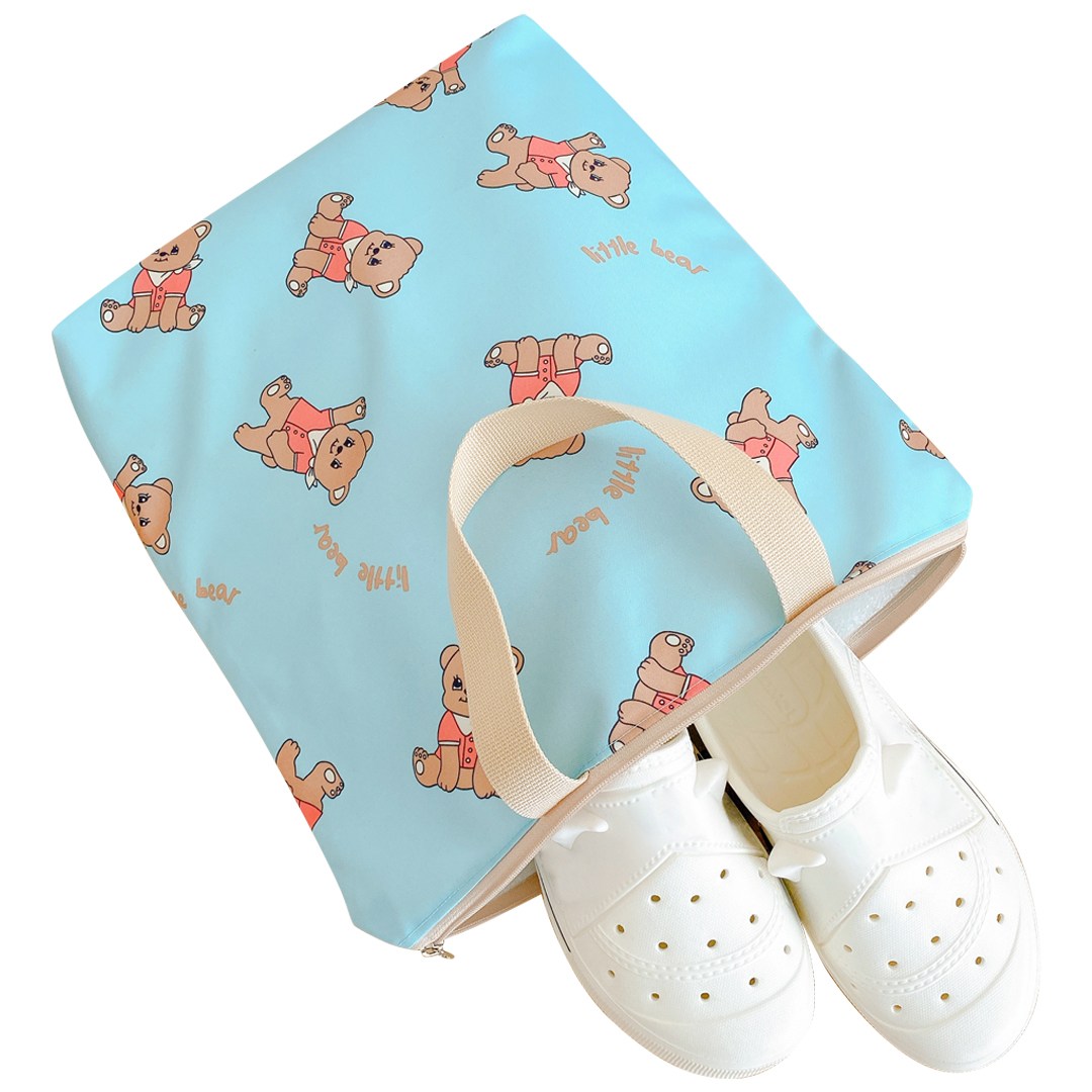 아이주 신발 주머니 신발가방 실내화 보조 가방 학원 준비물 에코백 목욕 수영장 방수 가방, 신발가방 리틀베어, 1개 18,900원