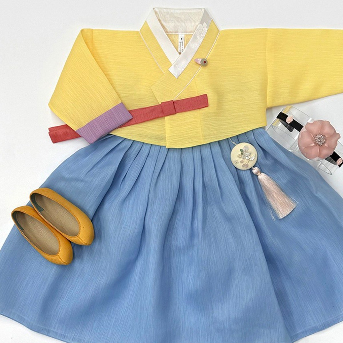 노랑저고리 하늘치마 고급 여아한복 (1-10호) 돌한복 백일 아기 아동한복 80,000원