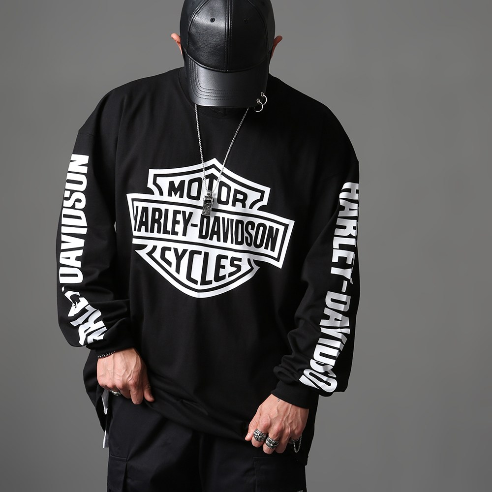 오버핏 모터싸이클 레터링 빅프린트 박스 롱 긴팔티 41,500원