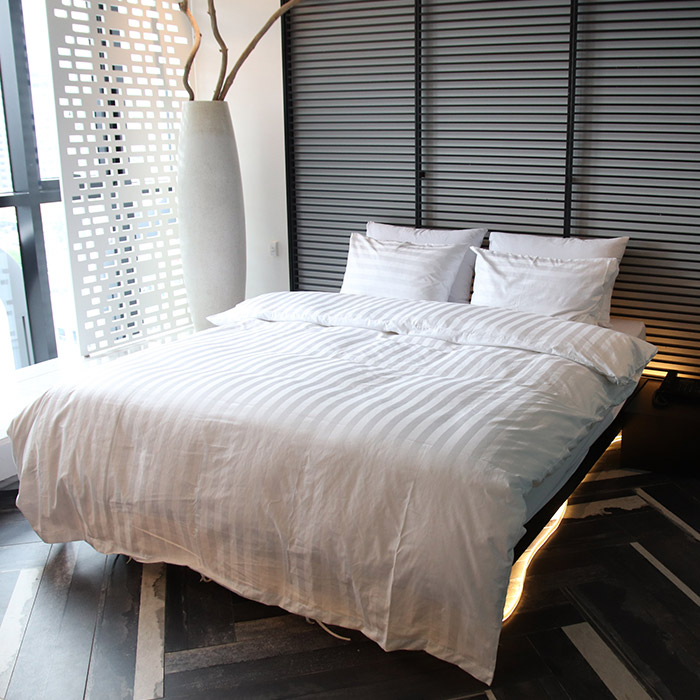 메종텍스타일 프리미엄 호텔베딩 면60수 스트라이프 30mm 침구 풀세트 188,410원