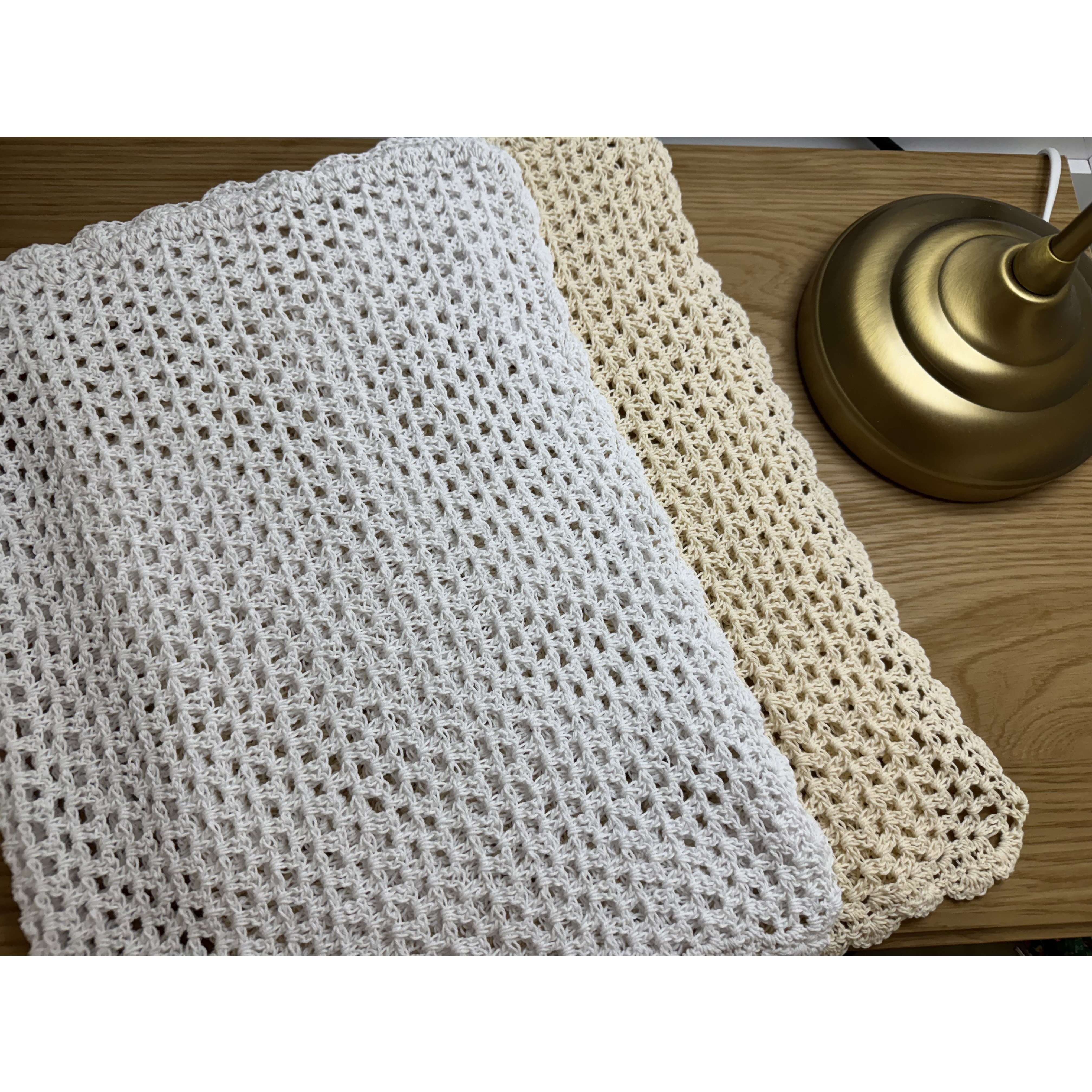 ookiki 직사각형 손뜨개 테이블매트, 화이트, 1개 7,170원