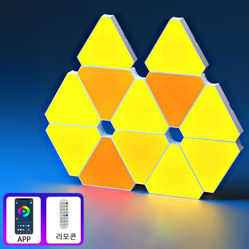 Meyuge LED 간접 패널 라인 조명 DIY 조립식 벽조명 스마트 RGB 모듈식 패널, 12개, WIFI 음성 제어+블루투스 앱+리모콘 * 12개 73,800원