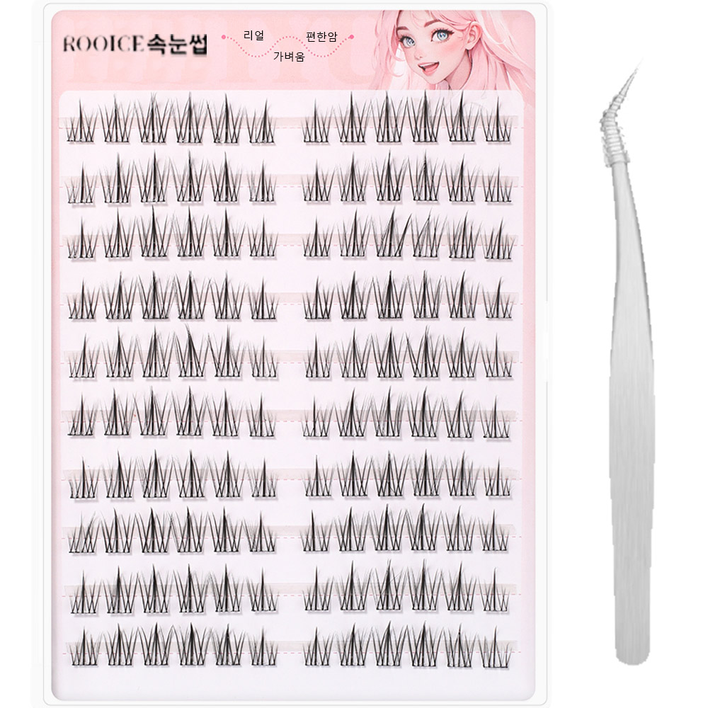 루이스 노글루 속눈썹 풀 필요없는 3D인조 속눈썹 120모 자연 속눈썹 집게 증정, 1개, 블랙 14,900원