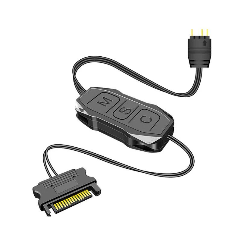 ARGB 컨트롤러 5V 3 핀 SATA 전원 공급 장치 미니 허브, 컴퓨터 CPU 케이스 쿨 선풍기 LED 조명 라디에이터 9,200원