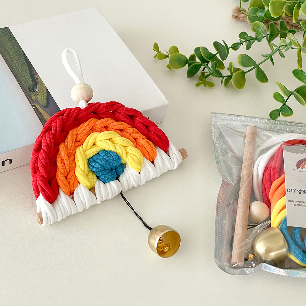 양말목 무지개 도어벨 현관문 풍경 종 DIY 만들기 체험 취미 키트, 무지개도어벨 8,500원
