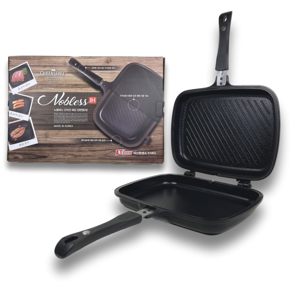 퀸센스 노블레스 인덕션 패킹 생선구이 토스트 양면팬 후라이팬 31cm, 1개 32,000원
