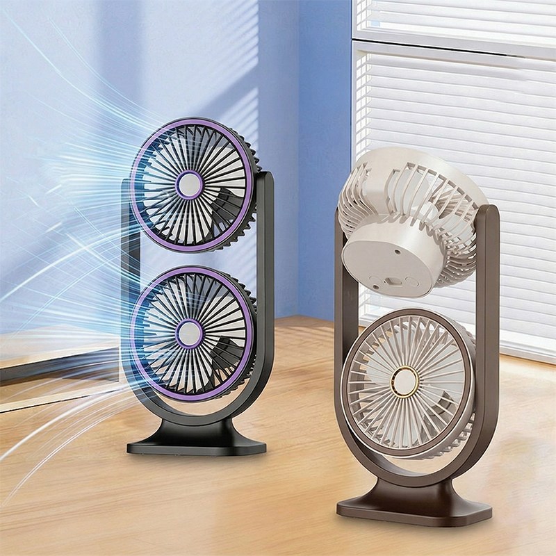 Veralool 탁상용 듀얼헤드 양면선풍기 무드등 미니 선풍기 저소음 무선 USB 선풍기 써큘레이터 22,800원