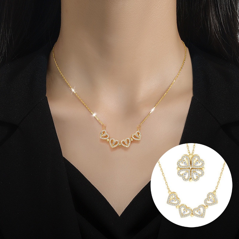 데일리통상 14k 18k 유니크 네잎클로버 금 여자 목걸이 238,000원