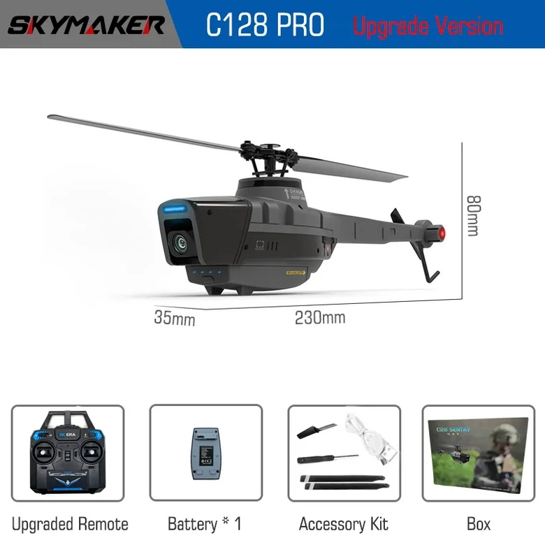 성인용 센트리 드론 RC 헬리콥터 장난감 C128 RC 헬리콥터 2.4G 6G 시스템 4CH 원격 제어 1080P 카메라 와 156,400원
