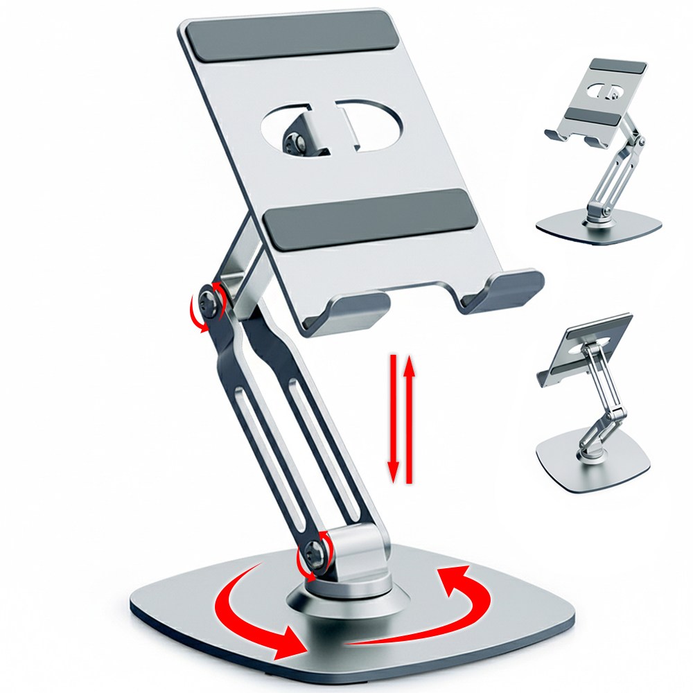 베니샤 아이패드 거치대 태블릿 스탠드 360도 회전 높이조절 접이식, 실버, 1개 59,400원