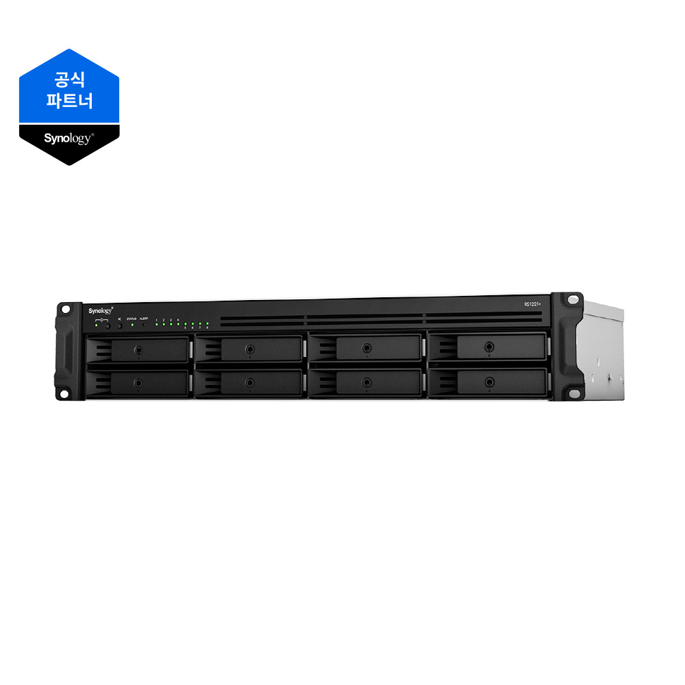 Synology(시놀로지) NAS RS1221+ 8BAY 랙마운트 타입(레일킷 별도), 3년보증 2,895,000원