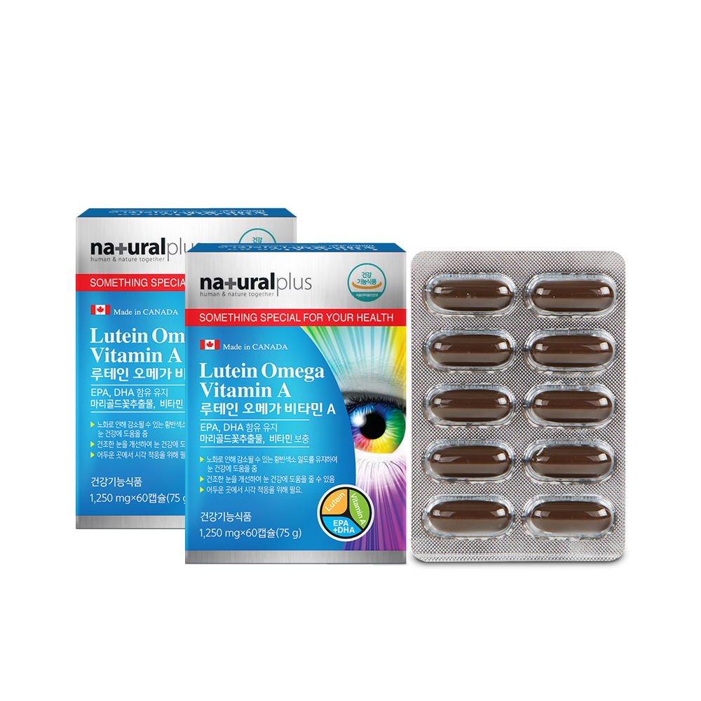 내츄럴플러스 루테인 오메가 비타민A, 2개, 60정 33,000원