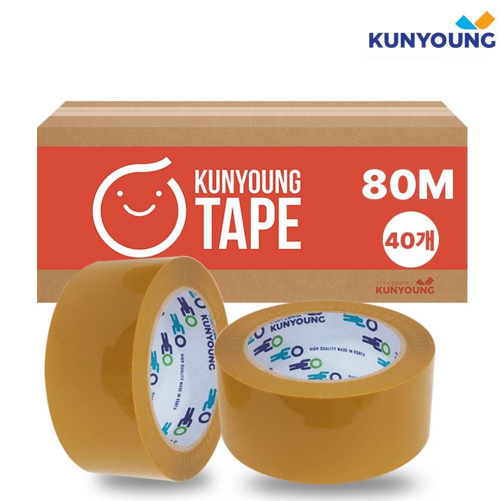 건영 박스테이프 48mm x 80M 더블중포장 황색, 40개 41,200원