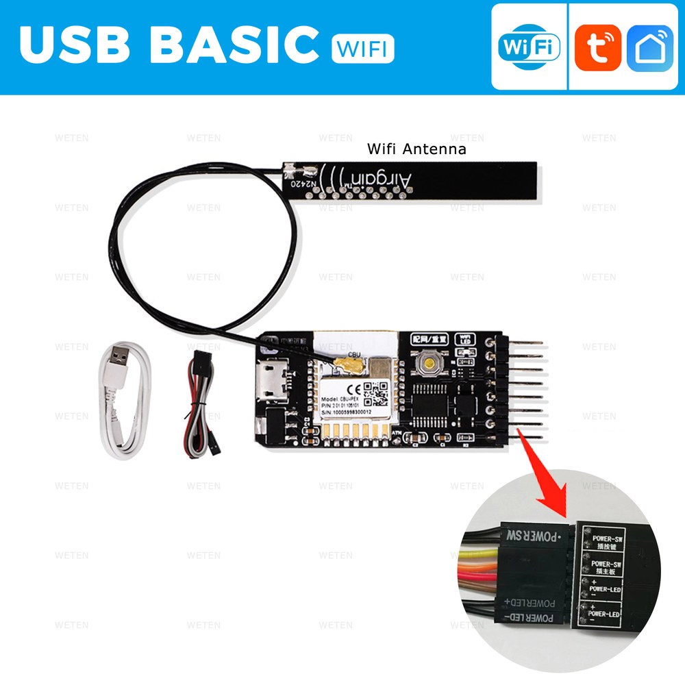Tuya Wifi 컴퓨터 전원 리셋 스위치 USB PCIe 카드 433 RF 원격 PC 전원 버튼 Alexa Google 홈으로 APP 음성 제어 29,500원