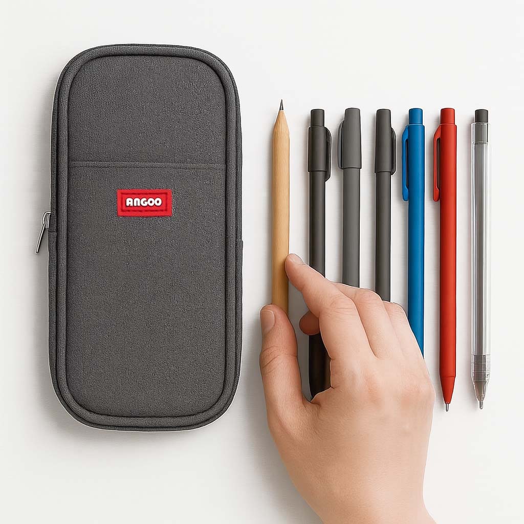 마켓제이영 튼튼하고 넉넉한수납 감성 캔버스 필통, 블랙 14,000원