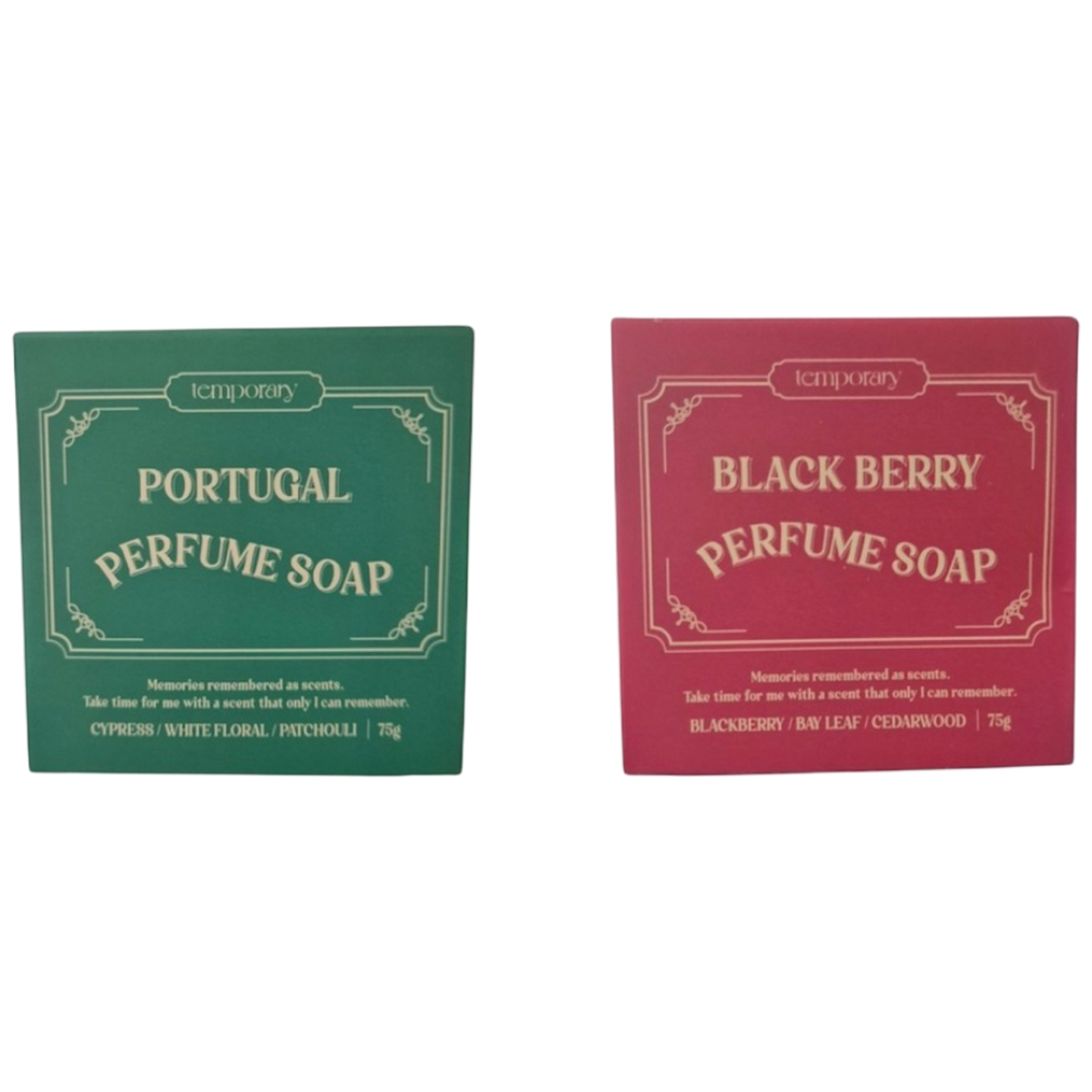 템포러리 포르투갈 퍼퓸 비누+블랙베리 퍼퓸 비누, 75g, 2개입 7,990원
