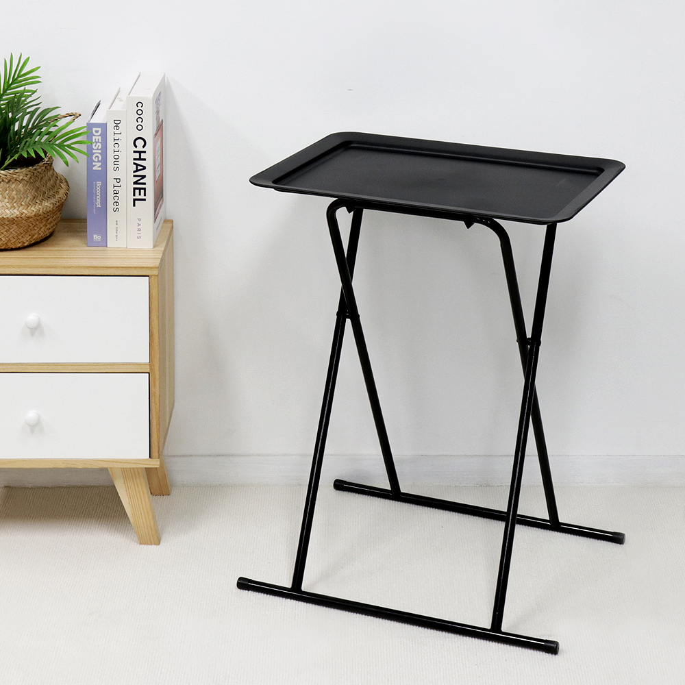 팬물산 이지라이프 스퀘어 접이식 보조테이블, 블랙 11,990원