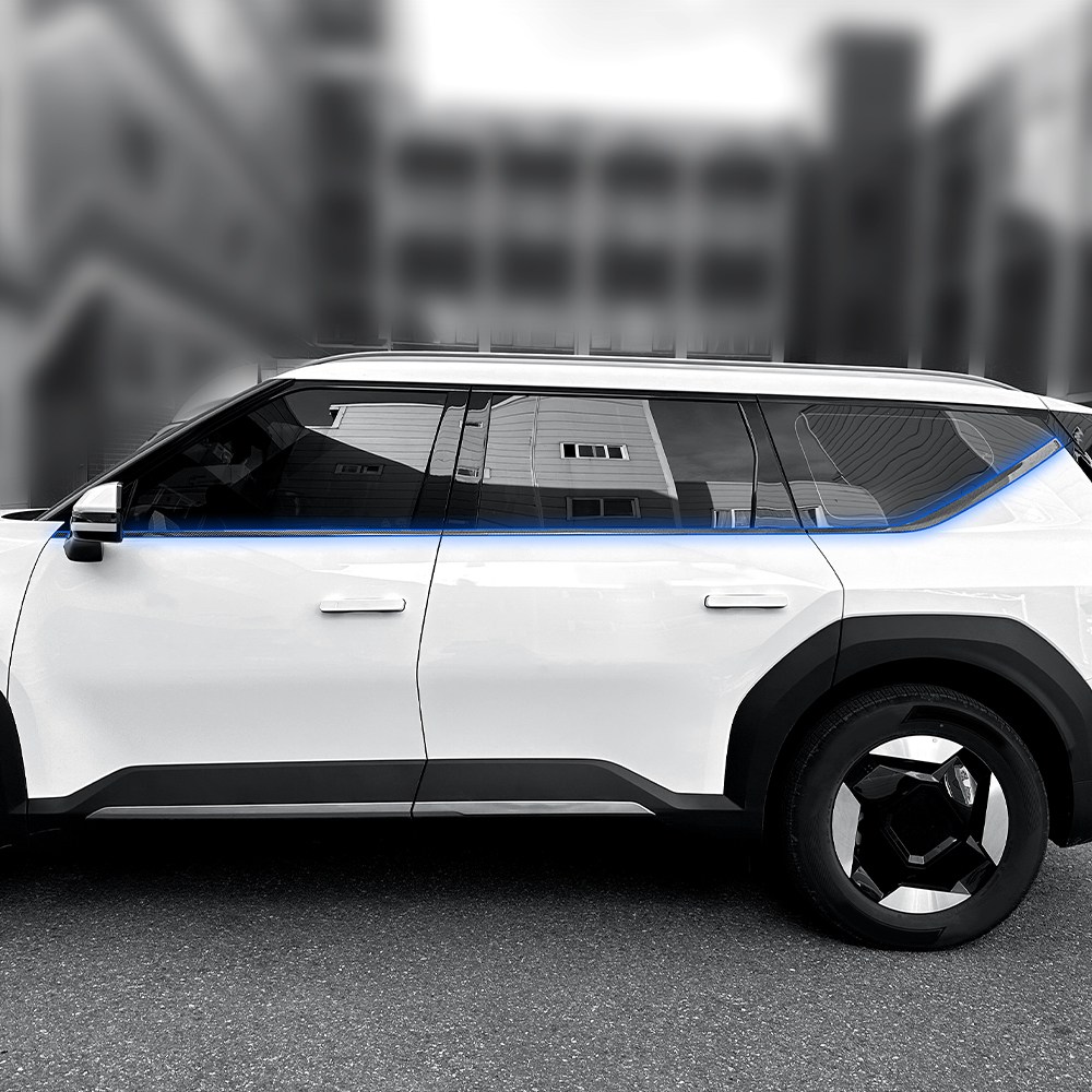 유투카 호환 EV9 튜닝 용품 블랙 카본 윈도우 몰딩 차량 실외 기스방지 커버 크롬 죽이기 63,800원