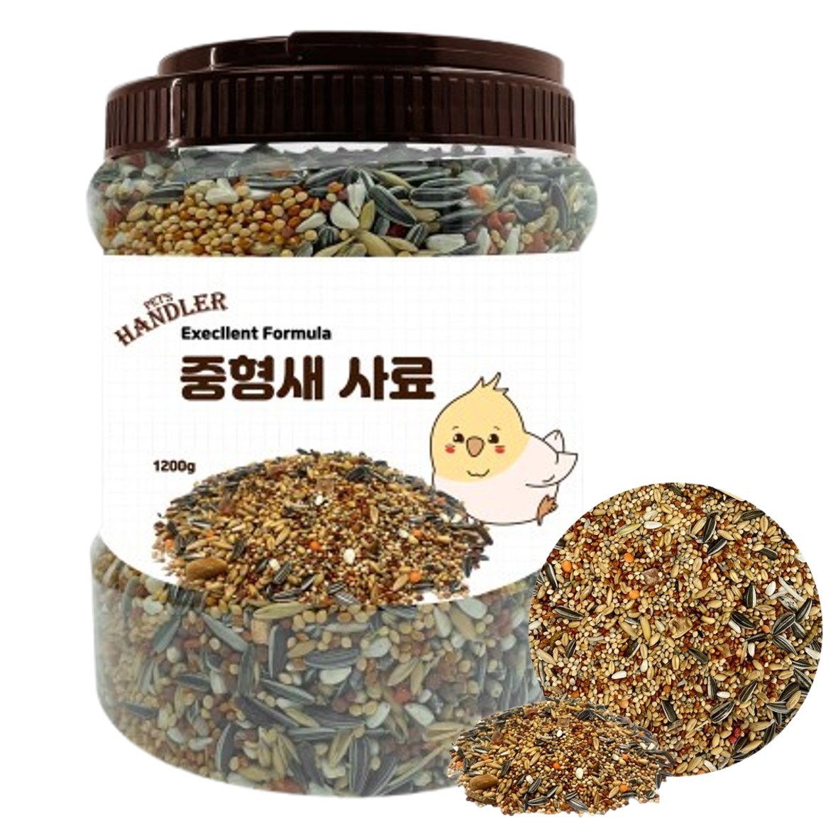 펫츠핸들러 엑설런트 포뮬러 중형새 전용 새모이 1.2Kg 9,500원