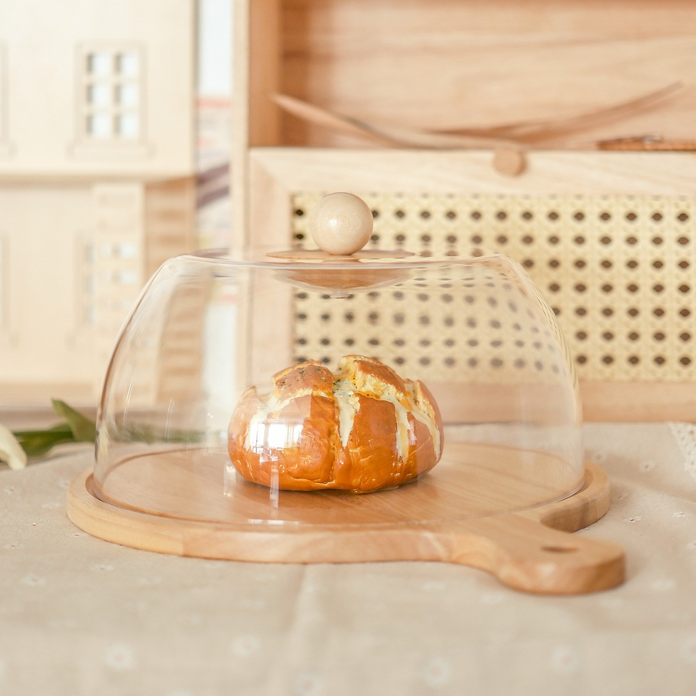 우드 손잡이 아크릴 푸드커버 음식 덮개 빵진열 제과용 돔 커버 3종 19,850원