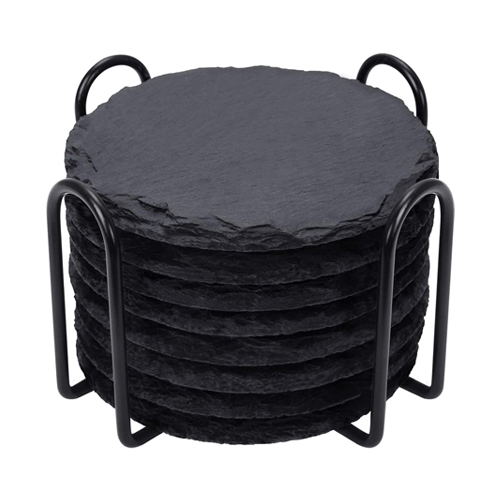 YGG 스톤 위스키 칵테일 술잔 받침대 코스터 세트, 1세트, 블랙 14,500원