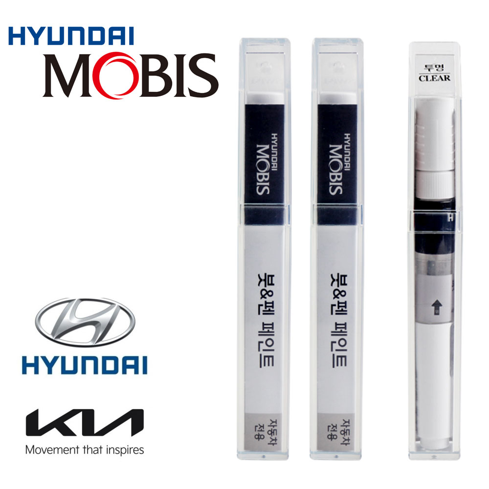 현대자동차용 페인트 붓펜 도색 차량용 싼타페 TM DM MX5, 모비스 WW2 크리미화이트+펄+투명, 1세트 36,000원