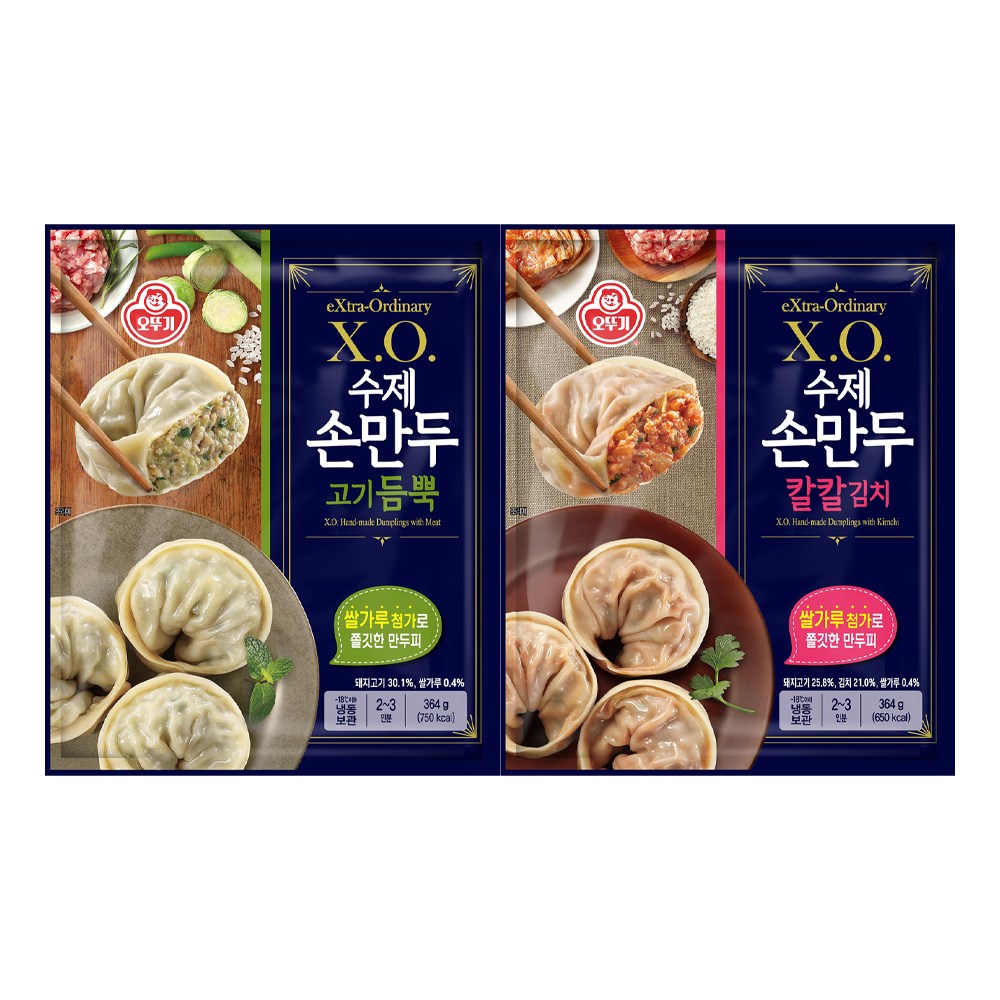 오뚜기 XO 수제손만두 고기듬뿍 364g 2봉 + 칼칼김치김치 364g 2봉, 1개, 364g 22,900원