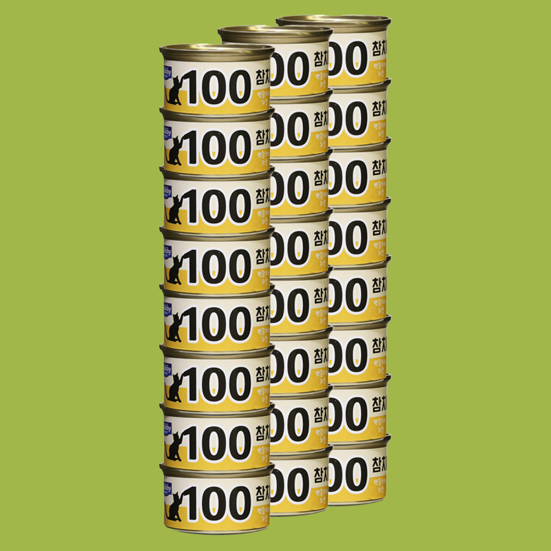 테비토퍼 100 참치 고양이 간식캔, 24개, 80g, 백참치와 치킨 22,510원