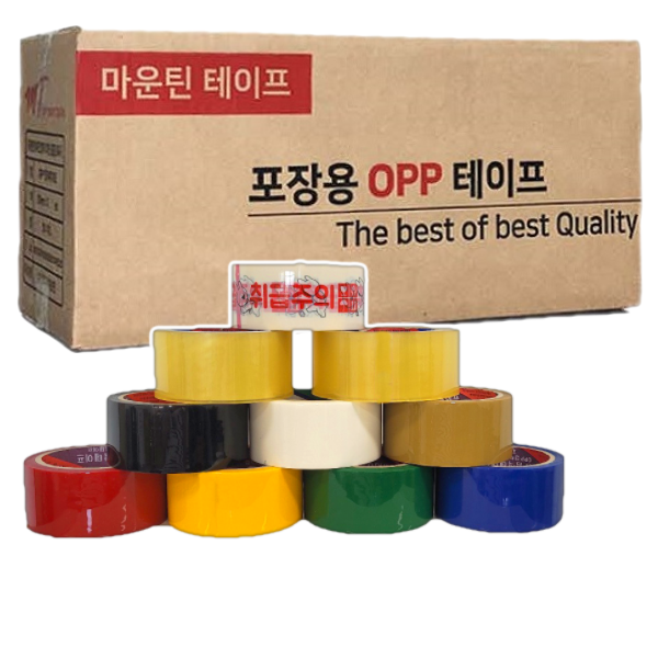 마운틴 박스테이프 대량구매-50개입, 색상테이프 황색*50개(1박스), 50개 46,000원