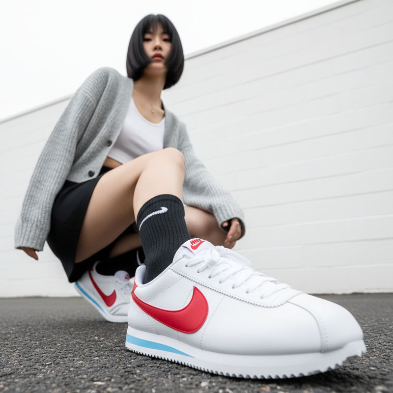 나이키 코르테즈 레더 화이트 레드 여성 스니커즈 클래식 운동화 런닝화 데일리슈즈 국내정품 62,900원