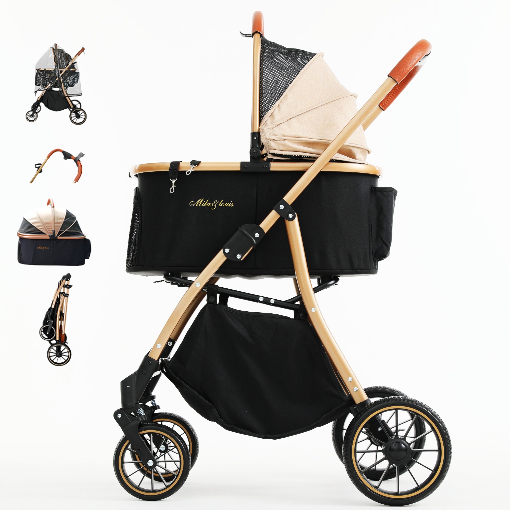 MILA&LOUIS 2025최신 강아지 유모차 애견유모차 원터치 퀵폴딩 강아지유모차 분리형 프리미엄 소중형견 접이식 개모차 102,000원